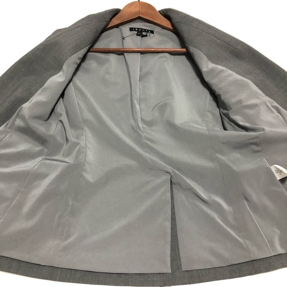 NWOT THEORY Virgin Wool Tailor Blazer Sz 00 Grey - Picture 6 of 7